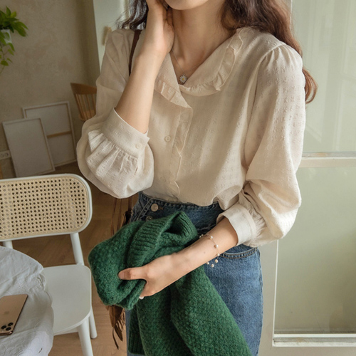 [LABEL] ロチェスター・シャリンカラ ウンウンハンリンクルブラウス[size:F(55～66)]