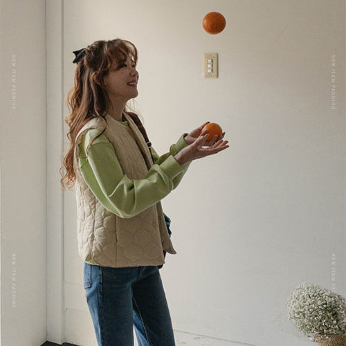 [特価40%★限定数量] <FONT color=#5a3954>MADE LIN</font>メイビー波キルティングパターンベスト<FONT color=#d8a4a4>[size:F(55～66)]</font>