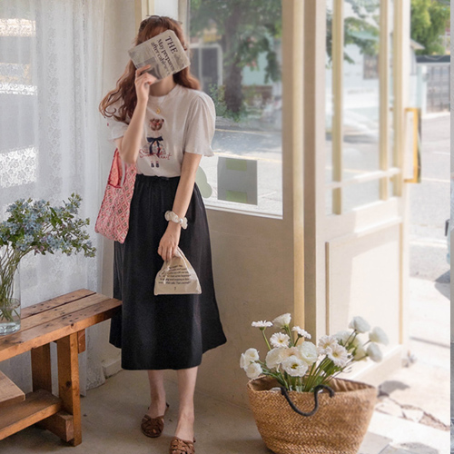 [LABEL] シュロジャース アンリボン メッシュバンド スカート[size:F(55～66)]