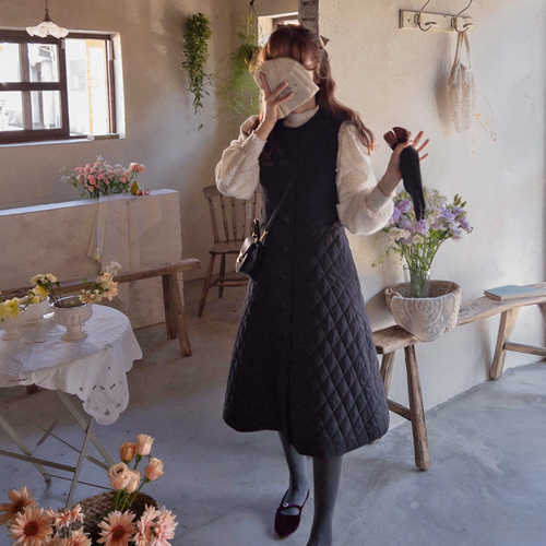 [LABEL] サムデー タスミキルティングパディング 柔軟でスリムなワンピース [size: F(55～66)]