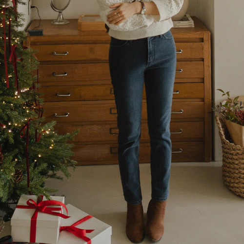 [人気特価5千ウォン割引] <FONT color=#5a3954>MADE PREMIUM</font>温度アップ♨発熱生地起毛スリム日付フィットデニムパンツ[size:ミニ/ロングS,M,L]