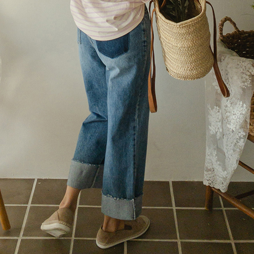 [夏バージョン][LABEL]私だけ知っているのはリラックス！リアポケットウォッシュワイドマイナスパンツ [size:S,M,L,XL]