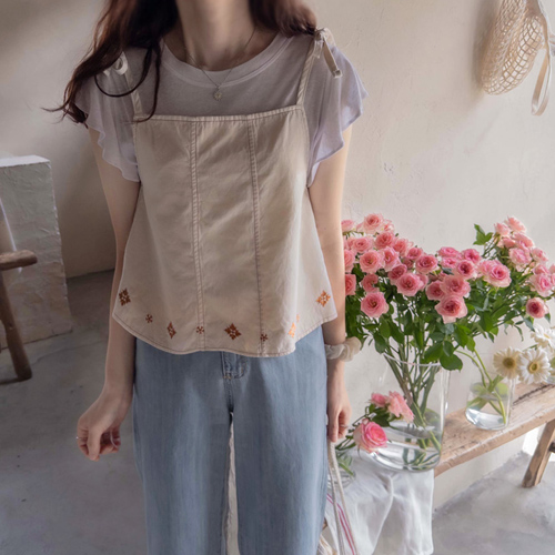 デラス サマーエスニック刺繍 着こなしビスティエ[size:F(55～66)]