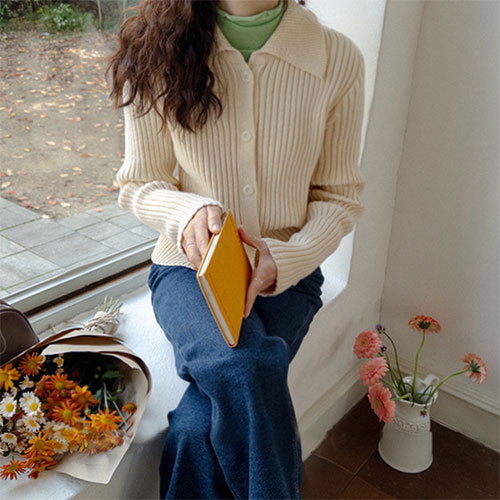 [特価10% ★限定数量][ベスト特価6千ウォン割引] <FONT color=#5a3954>MADE LIN</font>シュマロニ 耳よみから ドトムハン爽やかなスリムなゴールジカーディガン[size:F(55～66)]