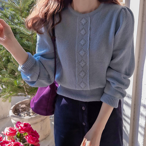 [LABEL] ベルティア ラブリー ローズレス ショルダーシャーリング タスミ ニット [size:F(55～66)]
