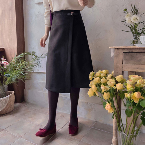 [特価15% ★限定数量][LABEL] クリアンアンバークルスエードバンドスカート [size:F(55～66)]