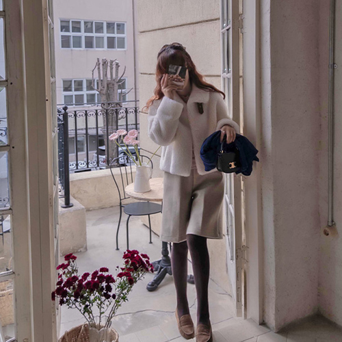 <FONT color=#5a3954>MADE LIN</font>ニューヘイブン ポーグルがふんわりウール リアルレザー<FONT color=#d8a4a4>ストラップ ムスタング【スレッチセール】</font>