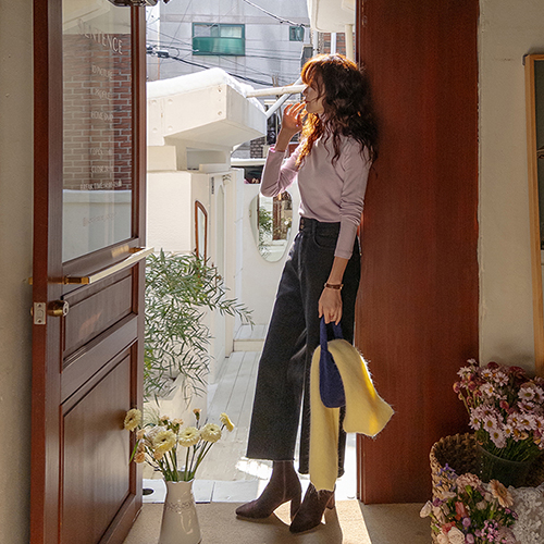 [特価20% ★限定数量][ベスト特価6千ウォン割引] <FONT color=#5a3954>MADE LIN</font> [ベスト♨速機毛]モブエルツーボタン セミワイドデニムパンツ[size:S,M,L,XL]