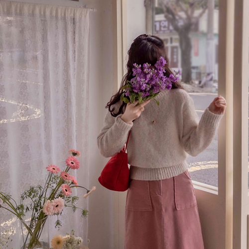 [特価15% ★限定数量][LABEL] ジェマボカシ 柔らかくしなやかなカラーミックス エリフィットウールニット [size:F(55～66)]