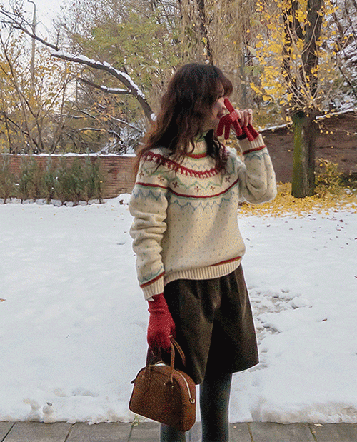 [特価10% ★限定数量][LABEL] リエット ふくらんだザガード パタンニット [size:F(55～66)]