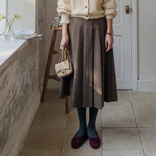 [ボソン表機][LABEL]テニオン銀銀ボカシプリッツスカート[size:F]