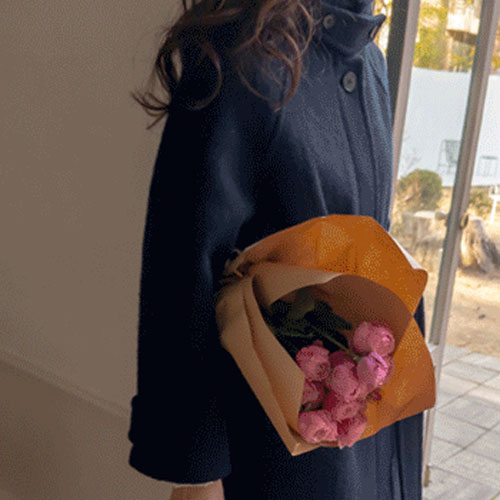 [特価15%★限定数量][ウール＆アルパカ][ベスト特価3万ウォン割引] <FONT color=#5a3954>MADE LIN</font> [保温性UP!]ミルクデルウール高品質ハイネックツーウェーハーフコート