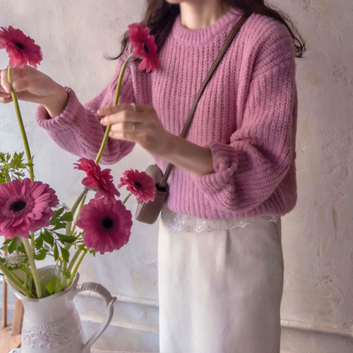 [特価20% ★限定数量][LABEL] キンダーベル ラブリーレース ボソンタスミ 柔らかいニット [size:F(55～66)]