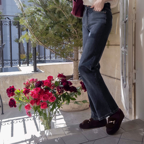 [特価10% ★限定数量]クランド美裏地 ぽっちゃり 毛むくじゃら伸縮スリムラインパンツ [size:S,M,L]