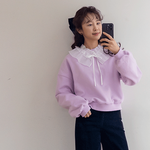 [新賞特価6千ウォン割引] <FONT color=#5a3954>MADE LIN</font>ベニエンシーポン レースカラー マンツーマン[size:F(55～66盤)]