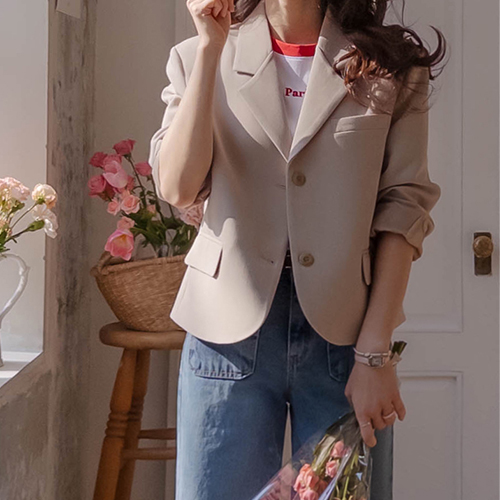 [LABEL] ブリンドすっきりタンタンセミクロップジャケット[size:F(55～66)]