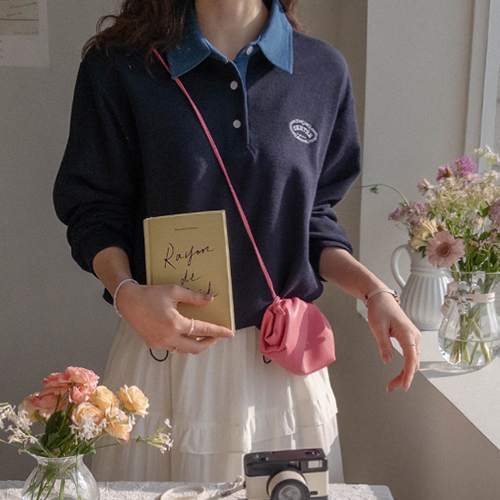 [フードルフードル～][裾ストリング][LABEL]ベベロンカラー配色裾ストリング マンツーマンティー[size:F(55～66盤)]