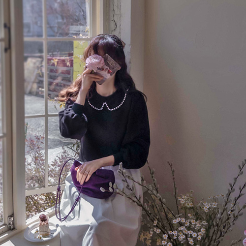 ロミアンリボンブローチ脱着＆真珠春パフティー[size:F(55～66)]