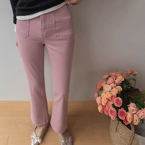 レイミ四角ポケットセミブーツカットパンツ [size:S,M,L]