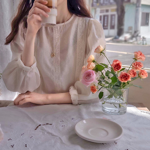 ロブラン ボンレース シルクテンセル ラブリーなブラウス [size:F(55～66)]