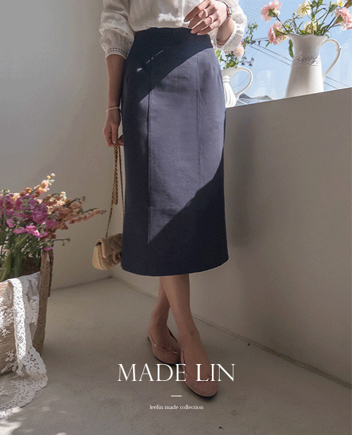 [ベスト特価7千ウォン割引] <FONT color=#5a3954>MADE LIN</font>デイデン アンバル ステッチ Hラインスカート [size:S,M]