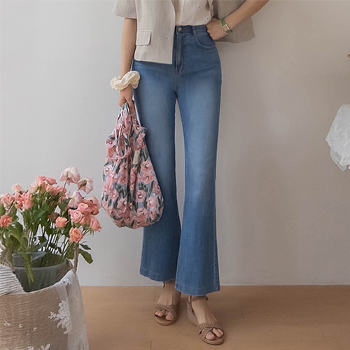 ウェンディ チャプス ソフトリング社 ブーツカット トゥイム デニムパンツ [size:S,M,L]