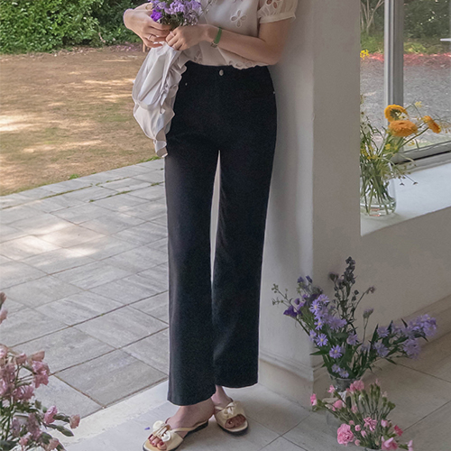 【チュッツスパン】プリンチュチュブラック きれいなストレートワイドパンツ[size:S,M,L]