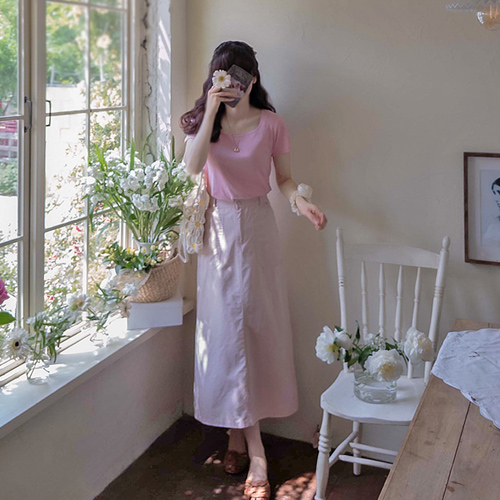 夏綿菓子 エイライン 柔らかく柔軟なバンドスカート [size:F(55～66)]