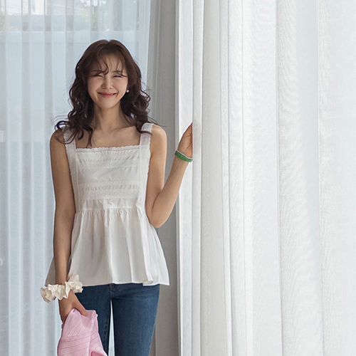 [LABEL] モエルAライン レース パンチング ビスティエ ブラウス [size:F(55～66)]