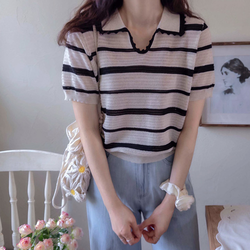 [LABEL] アンジェナス サマーパンチング ダンガラ クールなニット [size:F(55～66)]