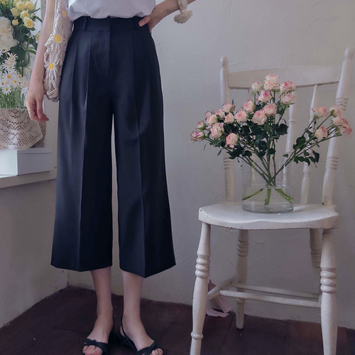 レイクビン サマーピンタック 追得伸縮デイリー 着こなし8部パンツ [size:S,M,L]