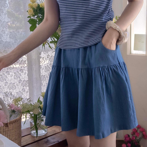 [LABEL] ジュニパー サマーデニム ラブリー クールなスカートパンツ [size:F(55～66)]
