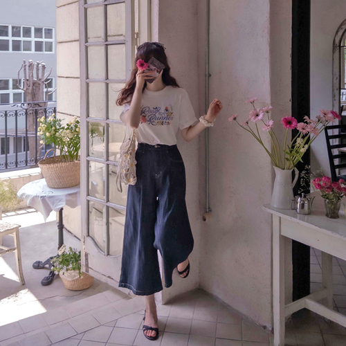 アンクロイノンフェードクールピンタックサマーバンドスカートパンツ[size:S,M,L]