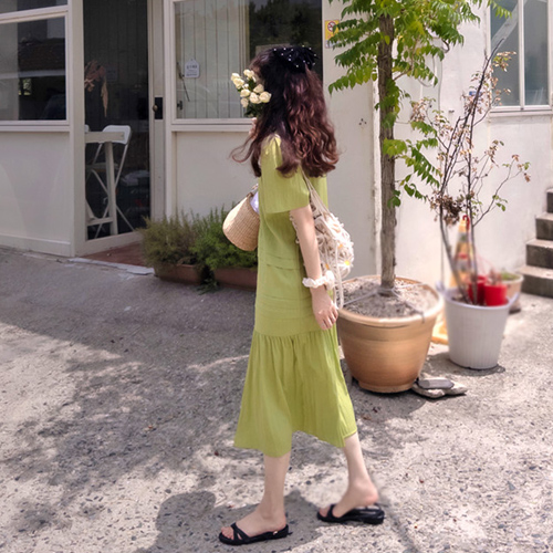 [LABEL] ロッドピンタック サマークーリング しっとりバスロック エリフィット ワンピース [size:F(55～66)]