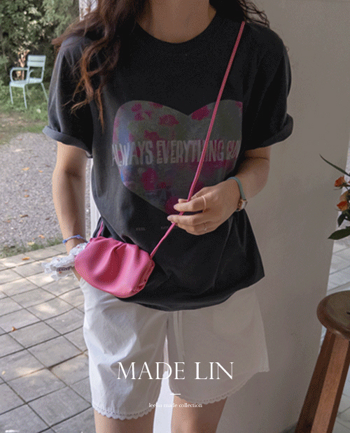 [新特価5千ウォン割引] <FONT color=#5a3954>MADE LIN</font>ビリーフラワーハート 快適なティーシャツ[size:F(55～66盤)]