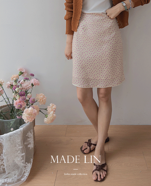 [ベスト特価4千ウォン割引] <FONT color=#5a3954>MADE LIN</font>シャデリー 蓮の花 シーポン ミディスカート [size:S,M]
