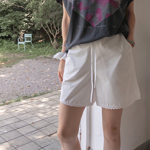<FONT color=#5a3954>MADE LIN</font>デルナ 快適なレースコットン<FONT color=#d8a4a4>バックバンディングパンツ【スレッチセール】</font>