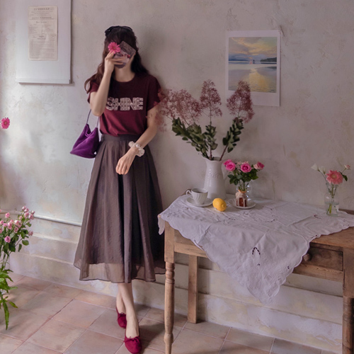 [LABEL] ロイクビン 着こなししわ フィットバンディングスカート [size:F(55～66)]