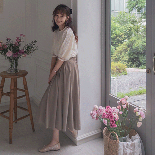 ロベリー ウエストラインピンタック 後バンディングスカート [size:F(55～66盤)]
