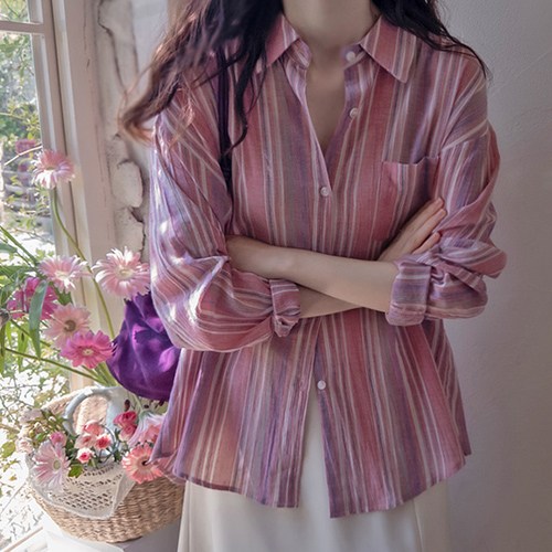 [アーリー秋♥10%セール]ソニアアンポケット 秋ストライプシャツ [size:F(55～66)]