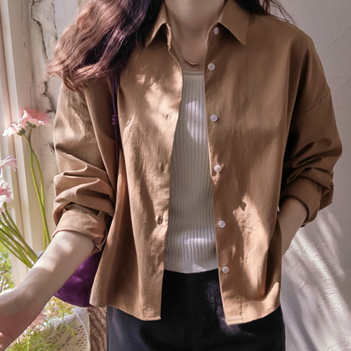 [LABEL] ポーリンド 秋ムード ベーシックフィット 弾弾柔軟なシャツ [size:F(55～66)]