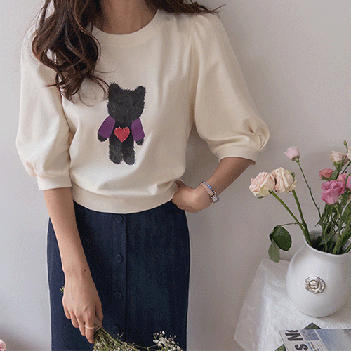 [LABEL] ハートクマ ショルダーリング 7部 マンツーマン [size:F(55～66)]