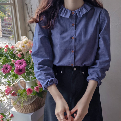 [LABEL] シュヴェイク シャリンカラ 秋チェック ソフィスティケイト ブラウス [size:F(55～66)]