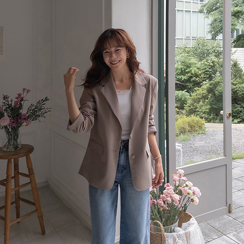 [LABEL] モエンル オシャレなバックライン＆ササントイム ソリッドジャケット [size:F(55～66)]