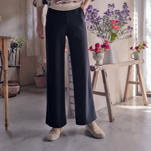[LABEL] デニアンチーズスパン滑らかなクリーンフィットの曲がり心配のない快適なバンドパンツ[size:S,M,L]