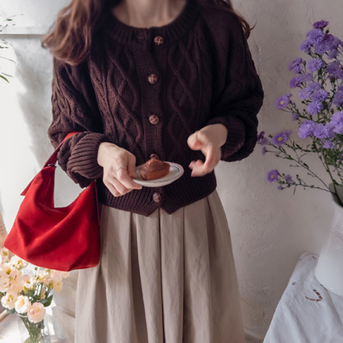 [LABEL] ロビンス 秋 クルーラー 耳よみボタン 甘いカーディガン [size:F(55～66)]
