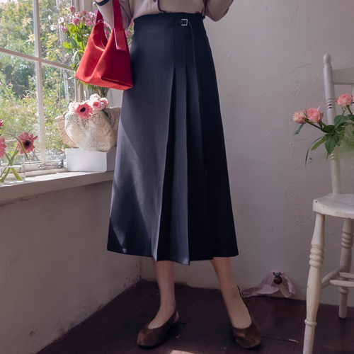 [LABEL]メルディアンサイドプリーツクリーンフィット高級美スカート[size:S,M]