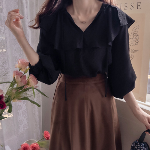 ロマンチア ウェーブカラー ボドルチャーラン 高級美 ブラウス [size:F(55～66)]