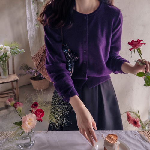 クランチア石石ネック ボソンウール カーディガン [size:F(55～66)]