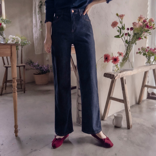 [LABEL]クラビンが炎心配することなくしっかりとしたスリムなディープ生地デニムバンドパンツ[size:S,M,L]